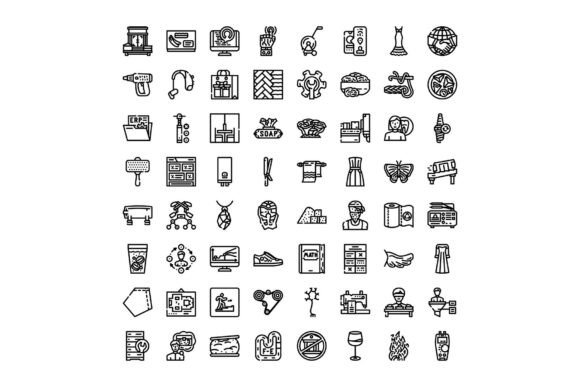 Assorted Outline Icons Set Line Graphics for Modern Design