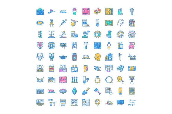 Collection of Colorful Doodle Scribble I