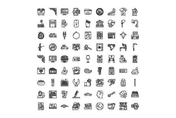 Collection of Diverse Line Icons for Var