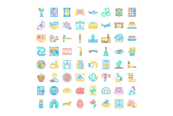 Collection of Diverse Line Icons Illustr