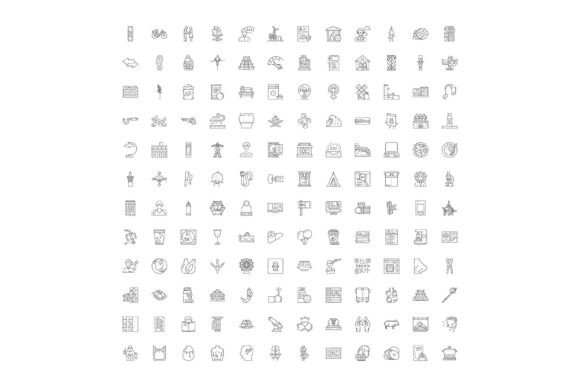 Collection of Icons Representing Various