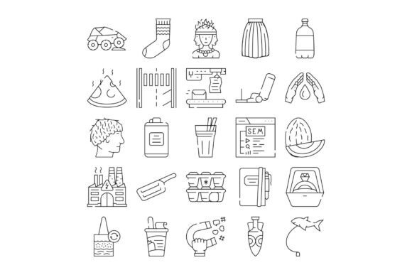 Collection of Varied Linear Icons Repres: A Versatile Tool for Designers and Creators