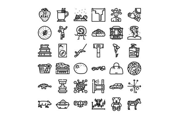 Collection of Vector Line Icons and Symb