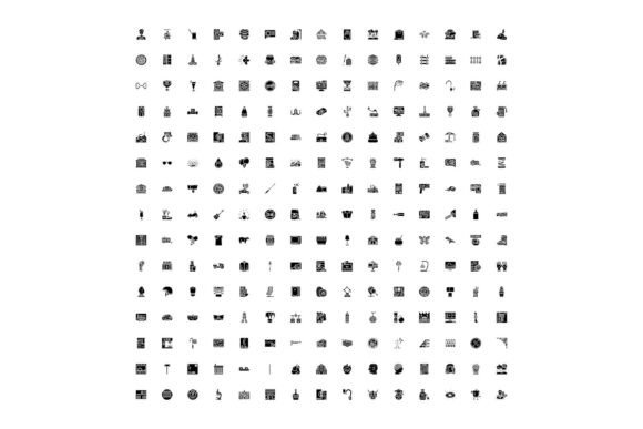 Diverse Collection of Black Glyph Flat I: A Practical Toolkit for Modern Design