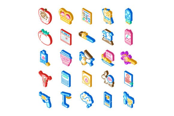Diverse Isometric Icons Collection Repre: A Visual Resource for Creatives and Professionals