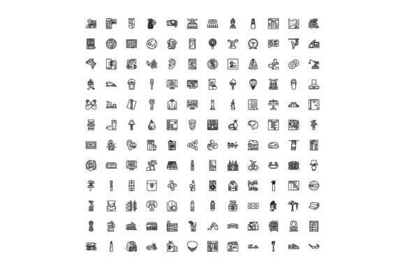 Diverse Line Art Icon Set Creating Unive