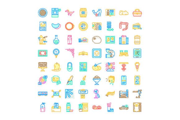 Diverse Line Art Icons Creating Infograp
