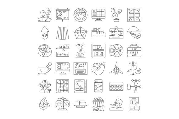 Diverse Line Icons Collection Covering B: Clean, Versatile Symbols for Real-World Design