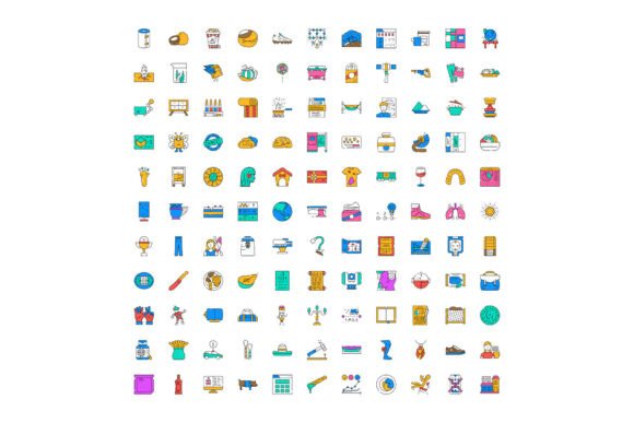 Diverse Linear Icons a Large Infographic
