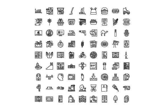 Exploring the Versatility of Set of Diverse Vector Outline Icons Repr