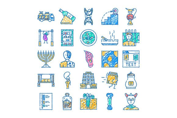 Hand Drawn Doodle Icons Business and Cul: A Playful Addition to Modern Design