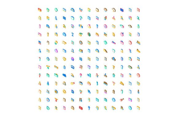 Isometric Icon Collection Representing D