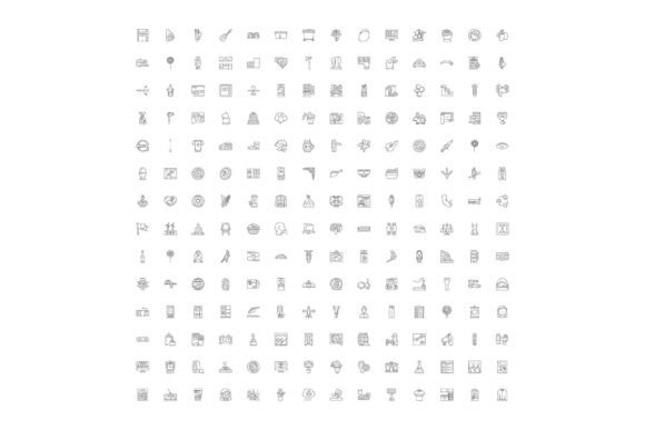 Large Set of Diverse Linear Outline Icon: A Versatile Resource for Designers and Creators