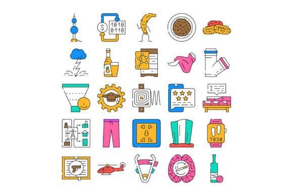 Outline Vector Icons Collection Represen for Modern Design
