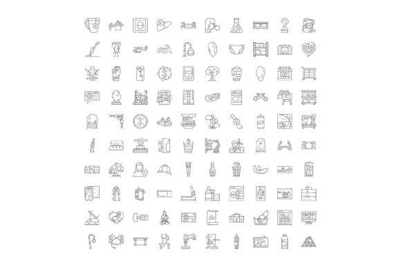 Variety of Line Icons Illustrating Diver: Enhancing Visual Communication with Precision